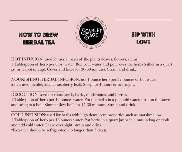 How to brew herbal tea- Scarlet Sage San Francisco