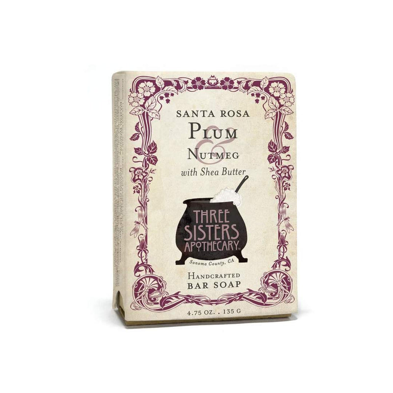 Three Sisters Apothecary Bar Soap Santa Rosa Plum & Nutmeg-Bodycare-The Scarlet Sage Herb Co.