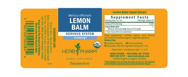 Herb Pharm Lemon Balm 1oz-Tinctures-The Scarlet Sage Herb Co.