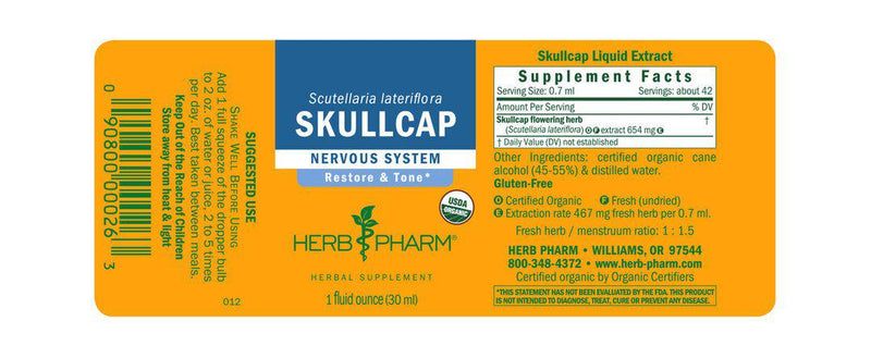 Herb Pharm Skullcap 1oz-Tinctures-The Scarlet Sage Herb Co.