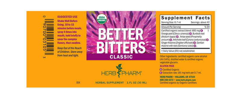Herb Pharm Better Bitters Classic-Tinctures-The Scarlet Sage Herb Co.