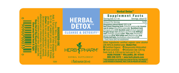 Herb Pharm Herbal Detox 1oz-Tinctures-The Scarlet Sage Herb Co.
