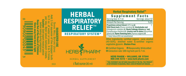 Herb Pharm Herbal Respiratory Relief 1oz-Tinctures-The Scarlet Sage Herb Co.