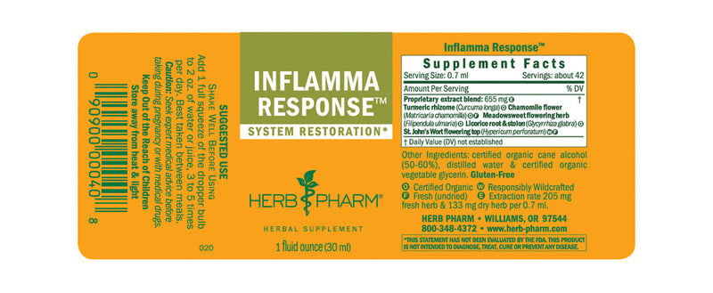 Herb Pharm Inflamma Response 1oz-Tinctures-The Scarlet Sage Herb Co.