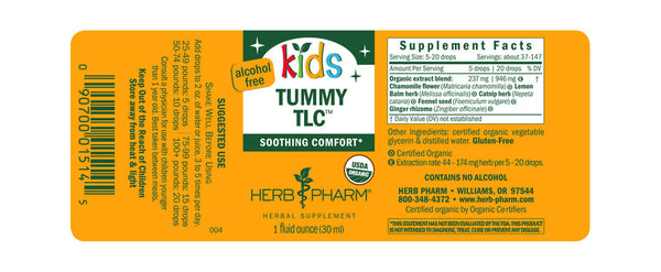 Herb Pharm Kids Tummy TLC 1oz-Tinctures-The Scarlet Sage Herb Co.