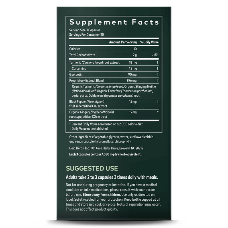 Gaia Herbs Turmeric Supreme Sinus Support 60ct-Supplements-The Scarlet Sage Herb Co.
