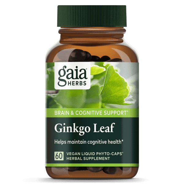 Gaia Herbs Ginkgo Leaf 60ct-Supplements-The Scarlet Sage Herb Co.