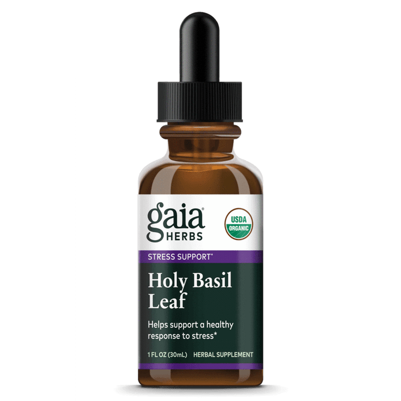 Gaia Herbs Tincture Holy Basil 1oz-Tinctures-The Scarlet Sage Herb Co.