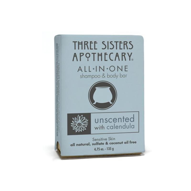 Three Sisters Apothecary All In One Shampoo & Body Bar Unscented 4.75oz