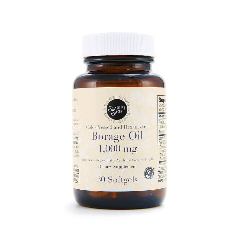 Scarlet Sage Borage Oil 1000mg - The Scarlet Sage Herb Co.