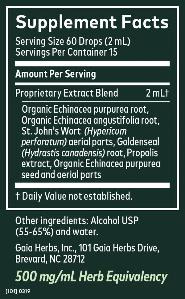 Gaia Herbs Tincture Echinacea Goldenseal Supreme 2oz-Tinctures-The Scarlet Sage Herb Co.