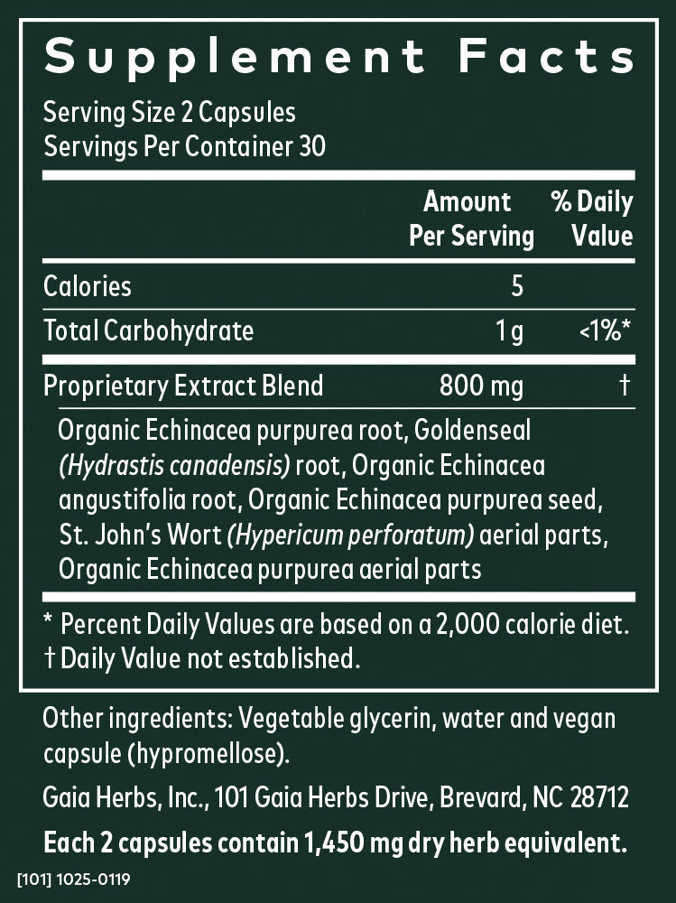 Gaia Herbs Echinacea Goldenseal 60ct