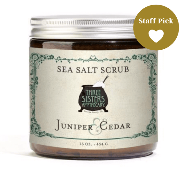Three Sisters Apothecary Salt Scrub Juniper Cedar 16oz-Bath Time-The Scarlet Sage Herb Co.