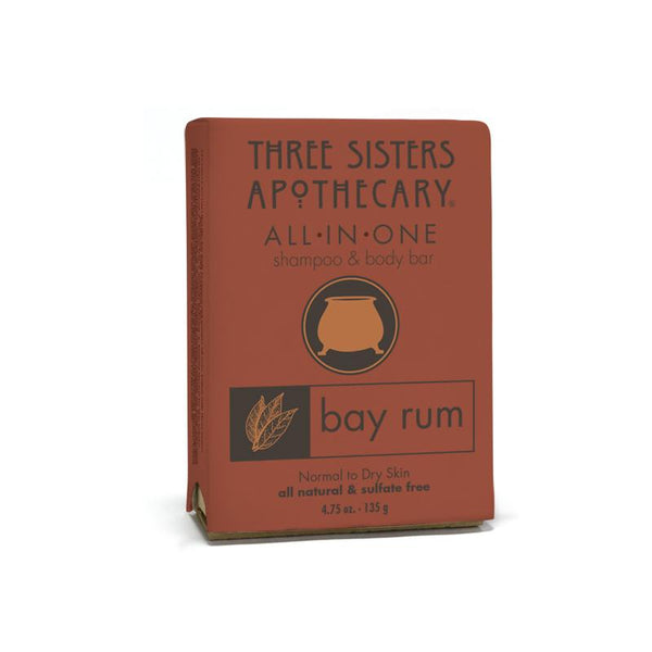 Three Sisters Apothecary All In One Shampoo & Body Bar Bay Rum 4.75