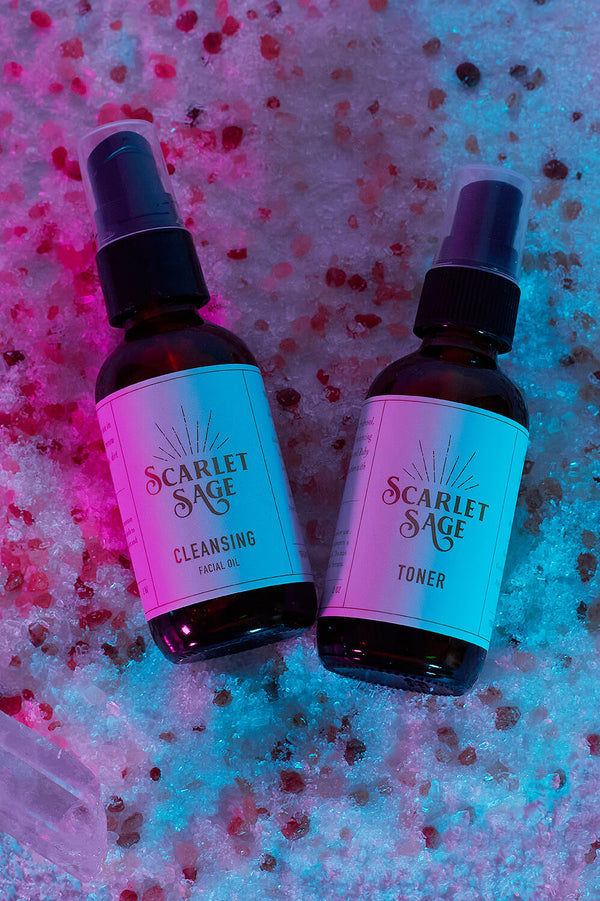 Scarlet Sage Cleansing Facial Oil 2oz-Scarlet Sage Oils, Sprays & Bath Salts-The Scarlet Sage Herb Co.