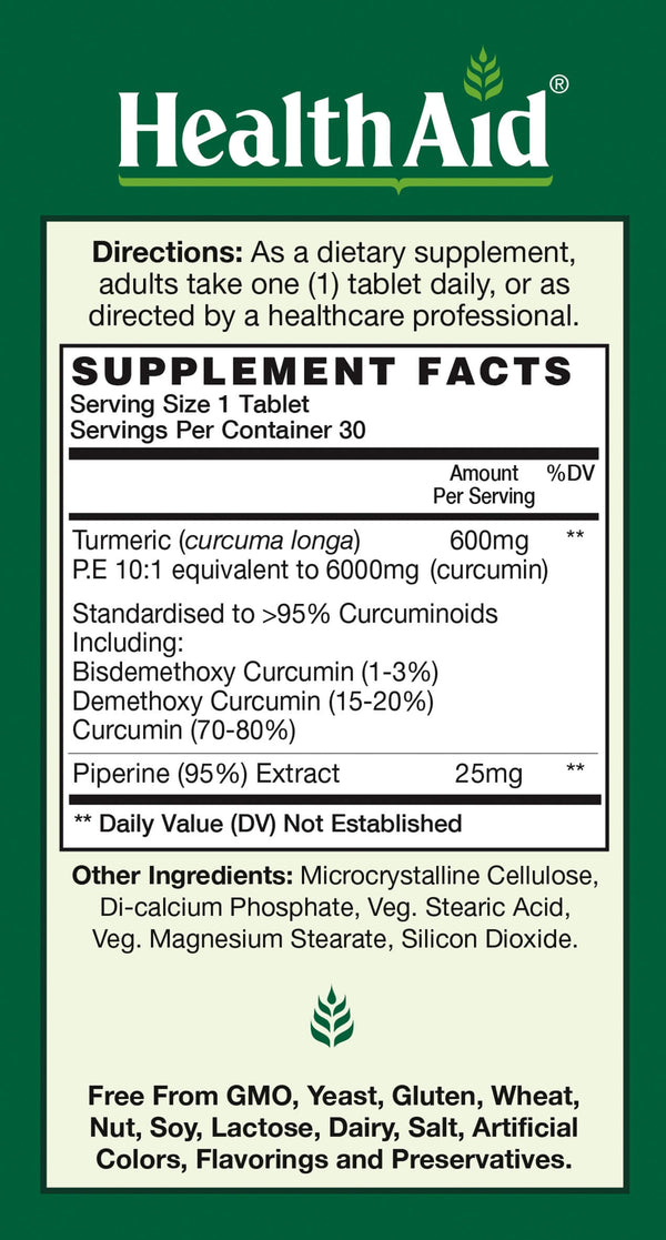 Health Aid Curcumin 3 30ct-Supplements-The Scarlet Sage Herb Co.