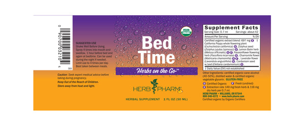 Herb Pharm Herbs on the Go: Bed Time 1oz