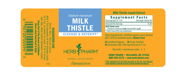 Herb Pharm Milk Thistle 1oz-Tinctures-The Scarlet Sage Herb Co.