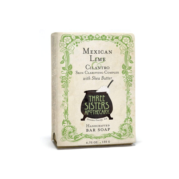 Three Sisters Apothecary Bar Soap Mexican Lime Cilantro 4.75oz - The Scarlet Sage Herb Co.
