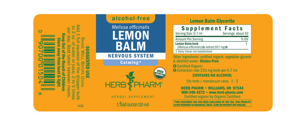Herb Pharm Glycerite Lemon Balm 1oz