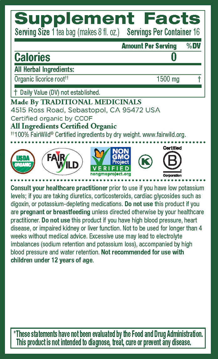 Traditional Medicinals Licorice Root 16Ct