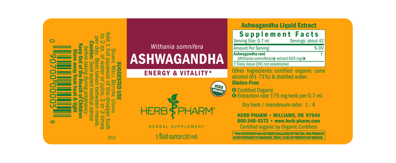 Herb Pharm Ashwagandha 1oz-Tinctures-The Scarlet Sage Herb Co.
