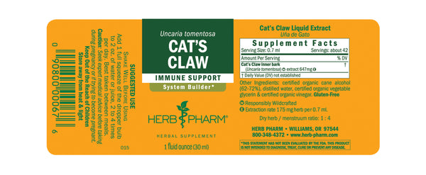 Herb Pharm Cat's Claw 1oz-Tinctures-The Scarlet Sage Herb Co.