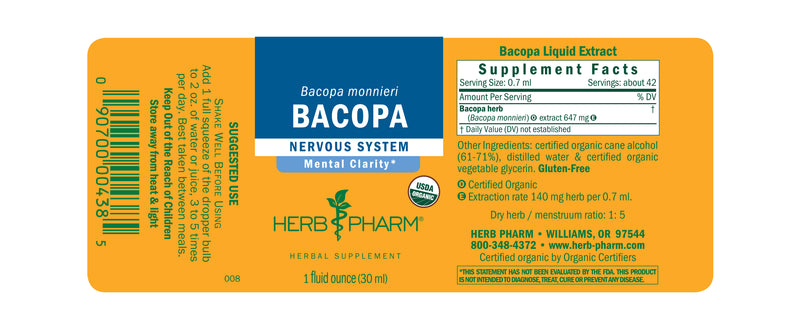 Herb Pharm Bacopa 1oz-Tinctures-The Scarlet Sage Herb Co.