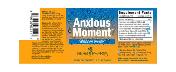 Herb Pharm Herbs on the Go: Anxious Moment 1oz-Tinctures-The Scarlet Sage Herb Co.