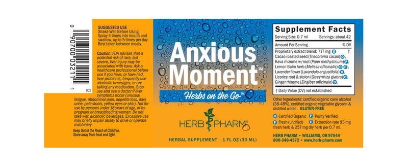 Herb Pharm Herbs on the Go: Anxious Moment 1oz-Tinctures-The Scarlet Sage Herb Co.