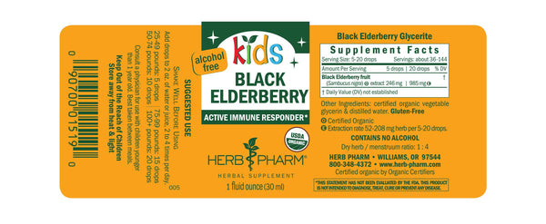 Herb Pharm Kids Black Elderberry 1oz-Tinctures-The Scarlet Sage Herb Co.