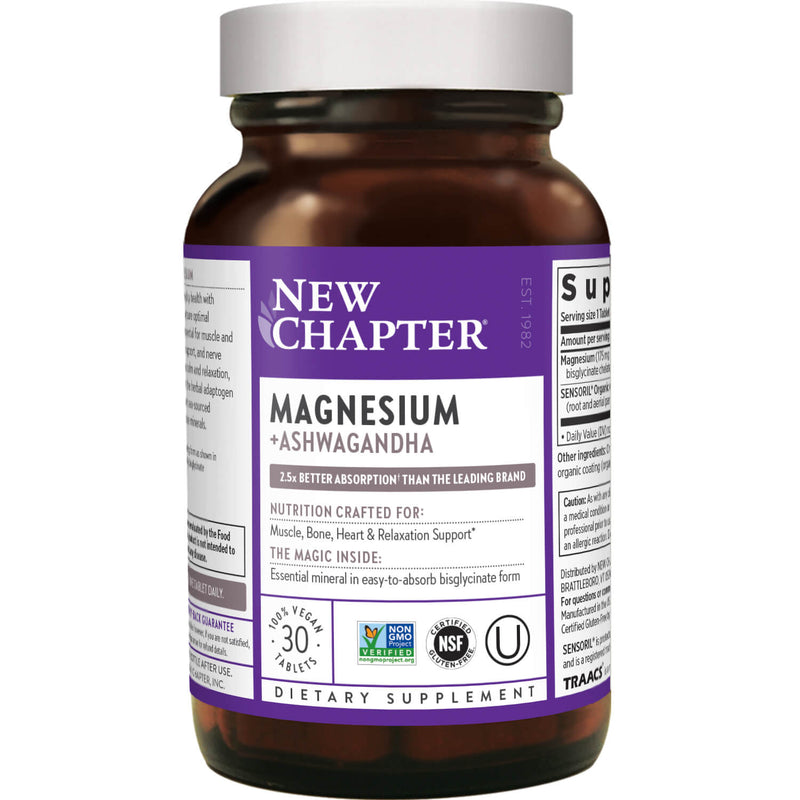 New Chapter Magnesium + Ashwagandha 30ct-Supplements-The Scarlet Sage Herb Co.