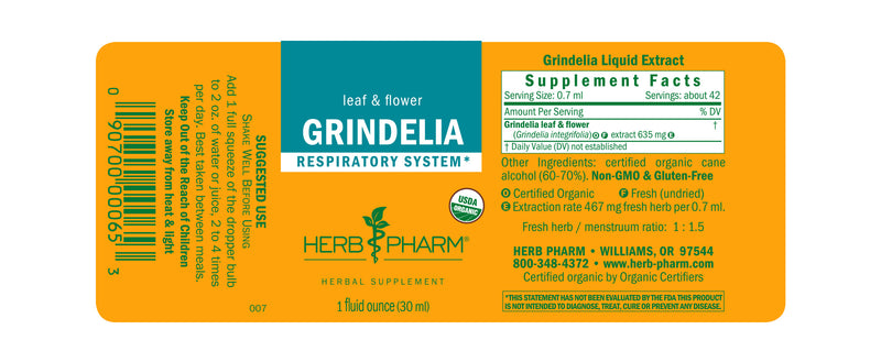 Herb Pharm Grindelia 1oz-Tinctures-The Scarlet Sage Herb Co.