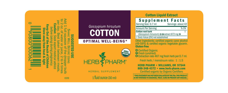 Herb Pharm Cotton 1oz-Tinctures-The Scarlet Sage Herb Co.