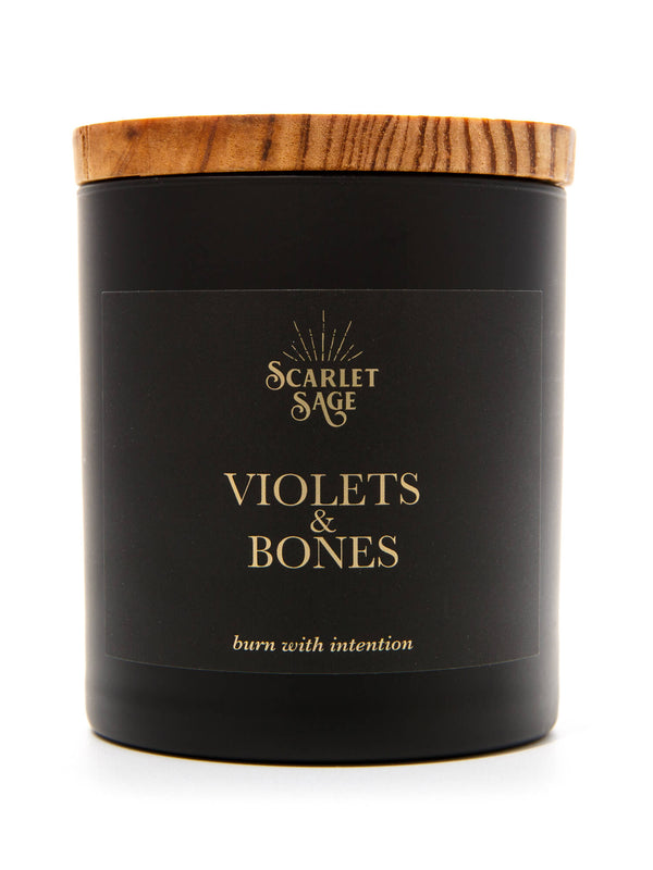 Scarlet Sage Candle - Violets and Bones - The Scarlet Sage Herb Co.
