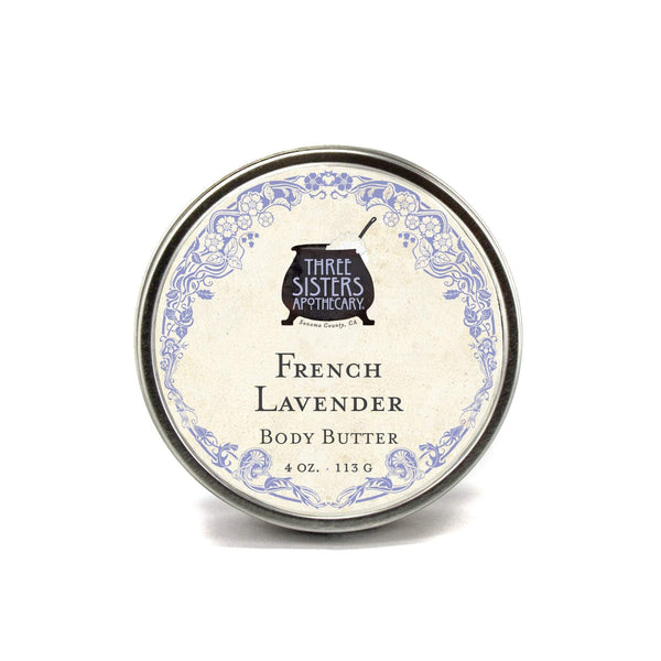 Three Sisters Apothecary Body Butter French Lavender 4oz - The Scarlet Sage Herb Co.
