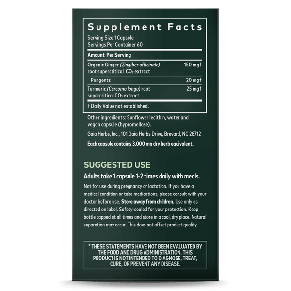 Gaia Herbs Ginger Supreme 60ct-Supplements-The Scarlet Sage Herb Co.
