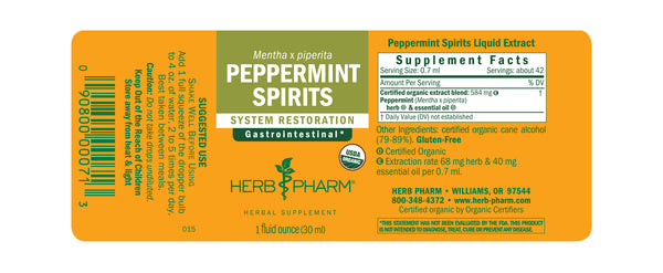 Herb Pharm Peppermint Spirits 1oz-Tinctures-The Scarlet Sage Herb Co.