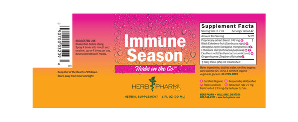 Herb Pharm Herbs on the Go: Immune Season 1oz