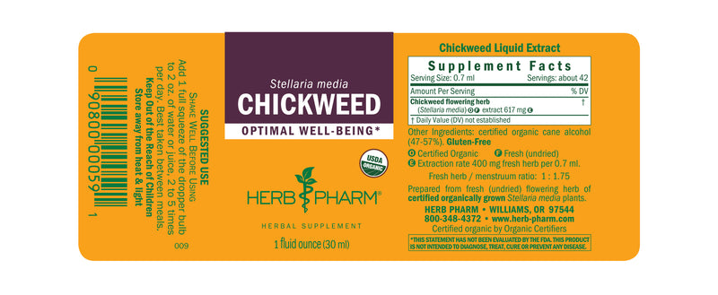 Herb Pharm Chickweed 1oz-Tinctures-The Scarlet Sage Herb Co.