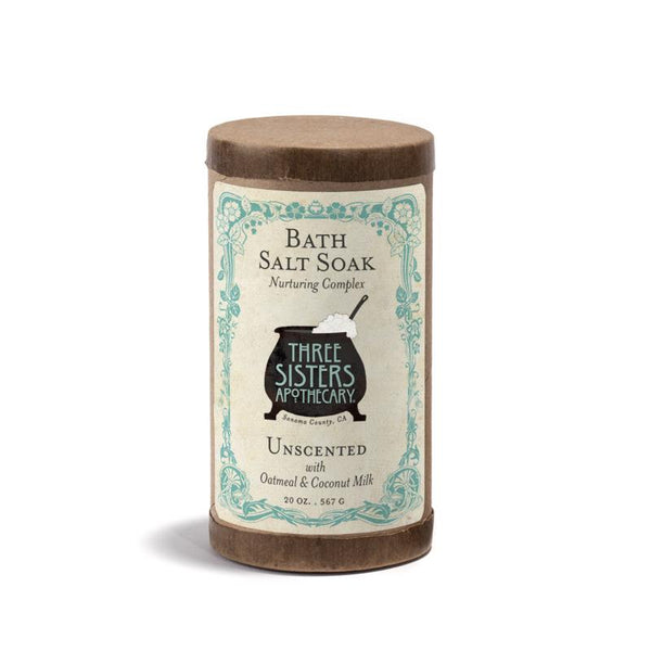 Three Sisters Apothecary Bath Soak Unscented 20oz-The Scarlet Sage Herb Co.