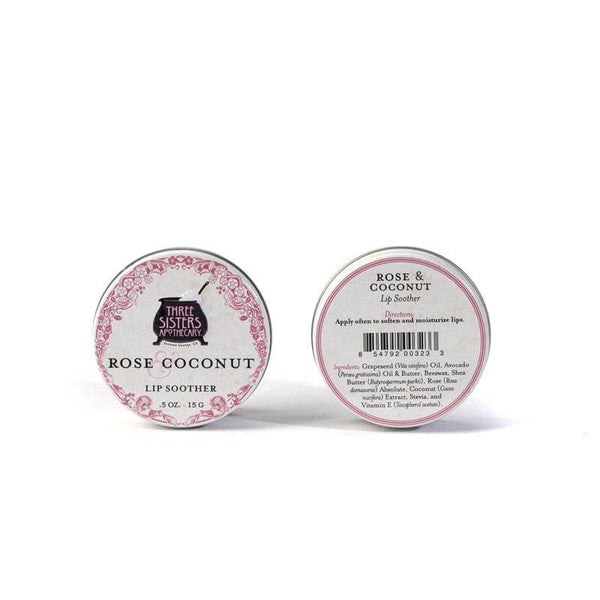 Three Sisters Apothecary Lip Soother Rose Coconut - The Scarlet Sage Herb Co.