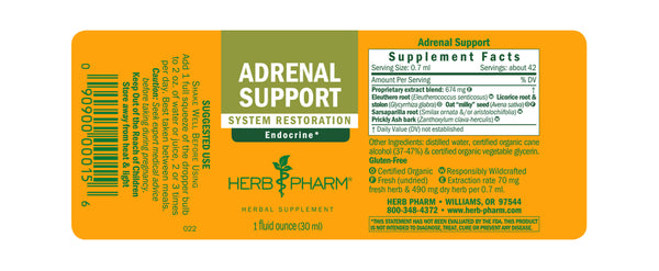 Herb Pharm Adrenal Support 1oz-Tinctures-The Scarlet Sage Herb Co.