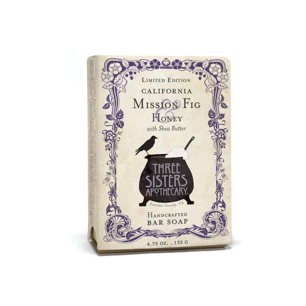 Three Sisters Apothecary Bar Soap Mission Fig & Honey 4.75oz - The Scarlet Sage Herb Co.