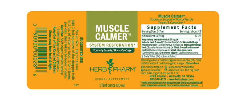 Herb Pharm Muscle Calmer 1oz-Tinctures-The Scarlet Sage Herb Co.