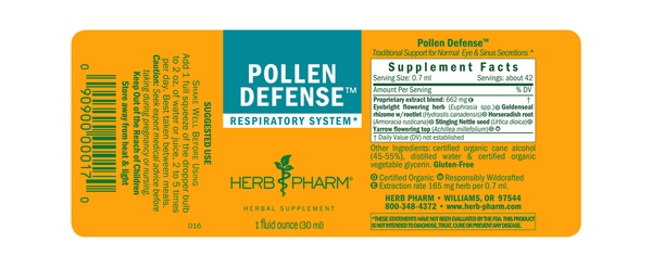 Herb Pharm Pollen Defense 1oz-Tinctures-The Scarlet Sage Herb Co.