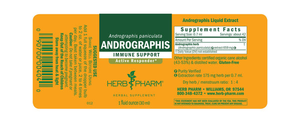 Herb Pharm Andrographis 1oz-Tinctures-The Scarlet Sage Herb Co.