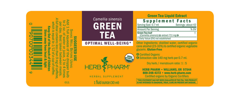 Herb Pharm Green Tea 1oz-Tinctures-The Scarlet Sage Herb Co.