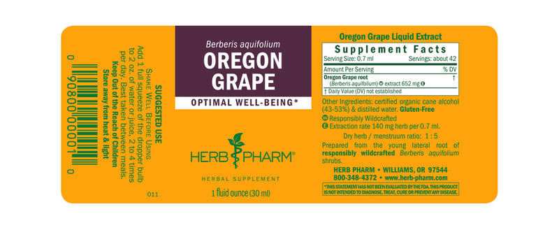 Herb Pharm Oregon Grape 1oz-Tinctures-The Scarlet Sage Herb Co.
