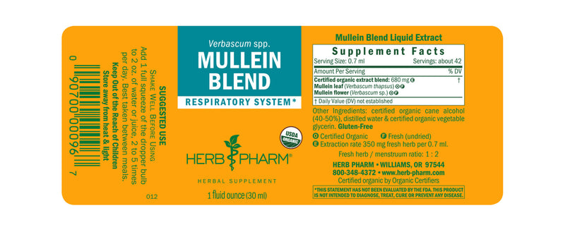 Herb Pharm Mullein Blend 1oz-Tinctures-The Scarlet Sage Herb Co.
